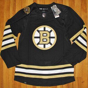 Adidas Boston Bruins 100th Anniversary Hockey Jersey Size 44 Black Fight Strap